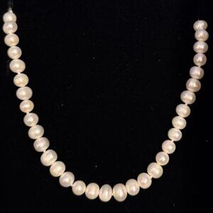 NEW GENUINE FRESHWATER PEARL & STERLING SILVER ABSOLUTELY GORGEOUS NECKLACE
